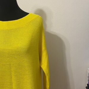LAST CHANCE Loft bright yellow boat neck sweater